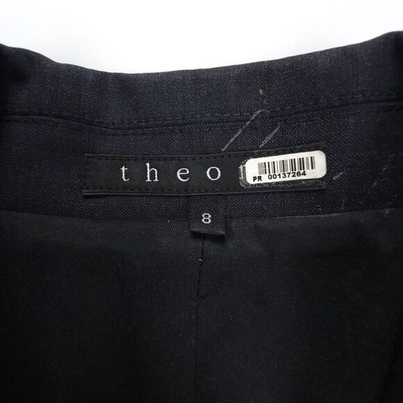 THEORY Wool Gabe B Tailor Classic Single Button Blazer Suit Jacket Womens 8 Gray - Picture 2 of 9